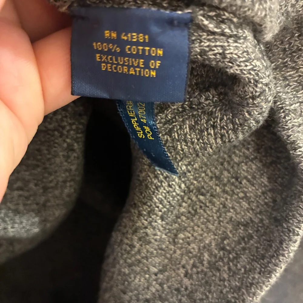 Polo Ralph Lauren Sweater Mens Medium Gray Cotton Crewneck Pony Logo